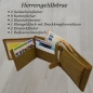Preview: Edle Voll-Leder Herren Geldbörse Brieftasche RFID Schutz Riegelverschluss Querformat (braun)